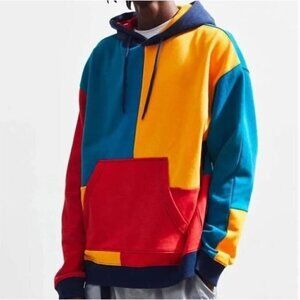 Urban Outfitters Men's Colorblock Hoodie Cotton S Unisex